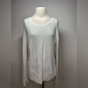 Banana Republic Cotton Blend Off White Cable Sweater - Size XL